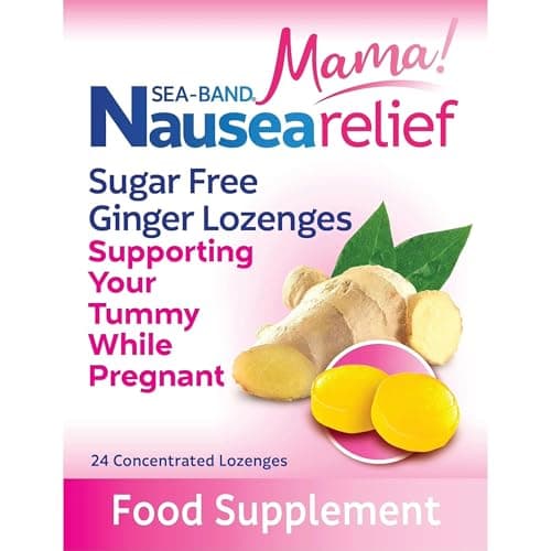 Sea-Band Mama! Sugar Free Ginger Lozenges, Pregnancy Sickness, 24 Lozenges