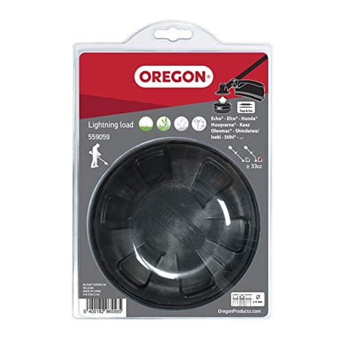 Oregon 559059 Lightning Load Pro Tap and Go Bump Fit Universal Trimmer Head, Fits Most Straight Shaft Strimmers Over 33cc, Cream & Duoline 295368E Trimmer Line for Over Grown Grass and Weeds — view 2
