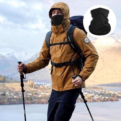 3 Pack Bandana Neck Warmer Ski Snood for Men & Women Winter Fleece Windproof Neck Gaiter Multifunctional Headwear Face Mask Elastic Gaiters Headband Snood Resistence for Outdoors Sports Cycling Hiking — view 5