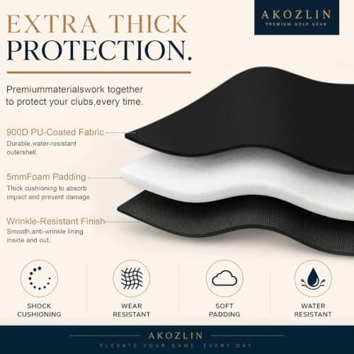 AKOZLIN Golf Carry Bag, 8-10 Club Soft Foldable Sunday Bag with Strap — view 4
