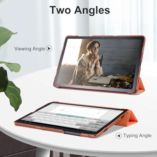 CoBak Case For Samsung Galaxy Tab A11 (2025) / A9 (2023) 8.7 Inch - PU Leather Smart Tablet Cover, Translucent Hard Shell, Two Viewing Angles, Orange — view 3