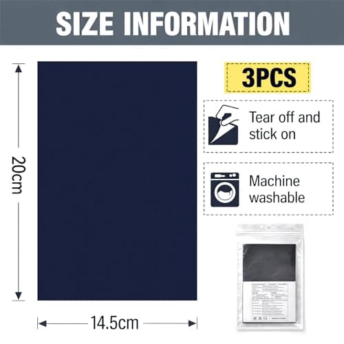 YISCOKO 3PCS Navy Blue Nylon Down Jacket Repair Patches (20×14.5cm), Self-Adhesive Waterproof Lightweight Fabric Repair Patch Kit for Down Jacket Rip, Tent, Outerwear, Clothing — view 2