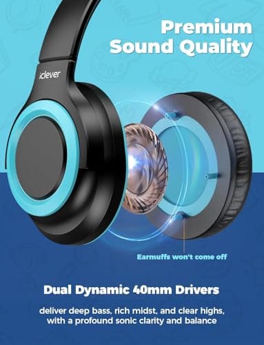 iClever HS22 Kids Headphones Wired 2 Pack with Sharing Splitter — view 4