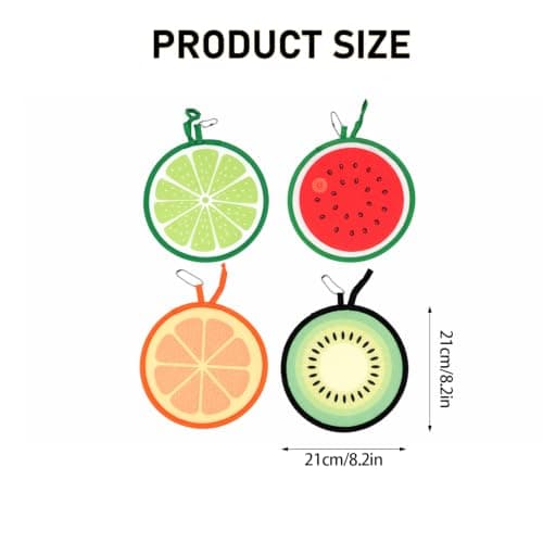 Meralo 4 Pcs Fruit Foldable Hand Fan, Portable Round Pop Up Folding Fans — view 4