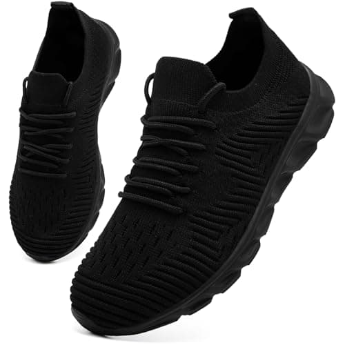 VLHGCG Trainers Mens Womens Running Shoes Black Sneakers Size UK 5.5