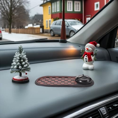 VILLCASE Multifunctional Brown Pvc Car Phone Mount and Anti-slip Mat for Car Dashboard with Enhanced Stability and Organizing Small Essentials for Interior and City Commutes — view 5
