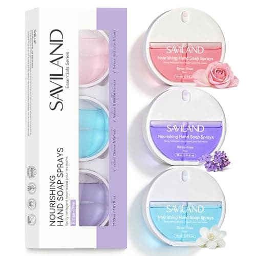SAVILAND Hand Sanitizer Spray 3 Pcs, Alcohol-Free & Plant Fragrance