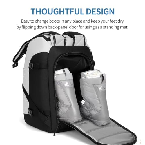 FeedMoo Ski Boot Bag Black White Snowboard Travel Skate Cooler Backpack — view 3