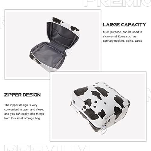 CALLARON 2pcs Portable Pu Sanitary Napkin Bags with Zipper Design for Privacy Protection, Large Capacity Menstrual Pad Storage, Stylish and Unique Feminine Hygiene Travel Kit for Girls — view 5