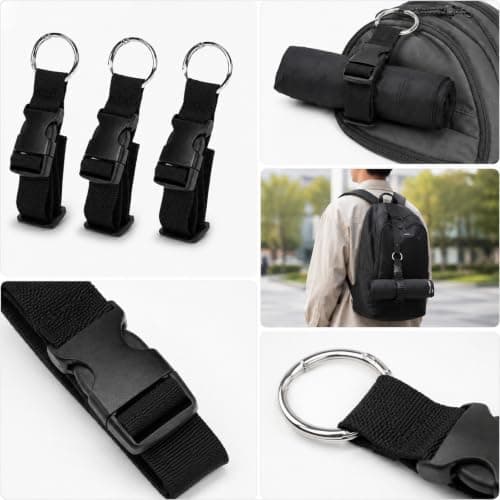 3 Pcs Add a Bag Luggage Straps, Adjustable Suitcase Belt Straps, Quick Release Buckle and Metal Ring, Easy to Carry Your Extra Bags for Travellers, Holiday — view 4