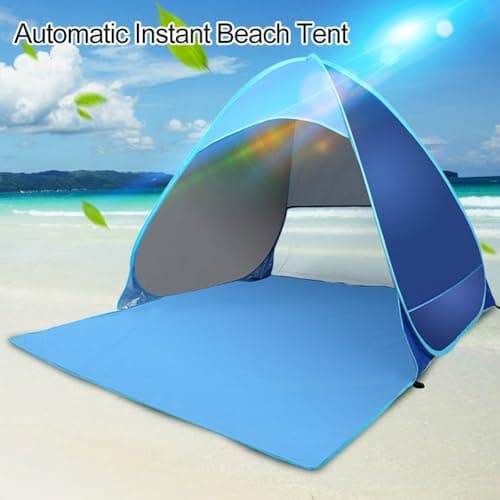 YJDOORPLAY Automatic Up Beach Tent, for INSTANT Sun Shelter,Canopy with UPF,50+ Protection Breathable Mesh, and Sand Pockets, for Camping Hiking Fishing Outdoor Activities — view 2