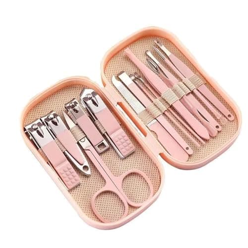 14 PCS Nail Clippers Kit, Manicure Set,Nail Care Kits Pedicure Set,Cuticle Trimmer Grooming Kit, Professional Stainless Steel Nails Care for Men, Women with Storage Travel Case (Pink)