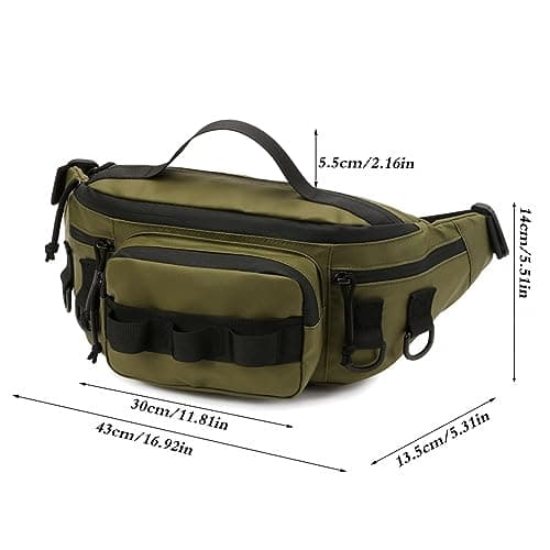Fishing Tackle Bag Fanny Pack,Waterproof Fishing Tool Waist Bag with Adjustable Waist Strap for Fishing Hiking Running — view 4