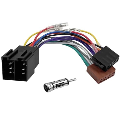 Hoembpn Car Radio ISO Adapter Cable 16 Pin ISO Wiring Harness Connector Adaptor Car Stereo Radio Loom Universal+DIN Plug Power Audio Antenna Adapter Kit Compatible with Audi/BMW/VW