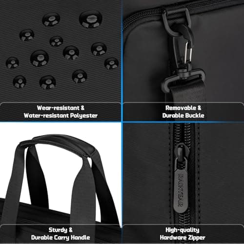 RAINYEAR Expandable Laptop Briefcase Fits 15.6 Inch Laptop Water-Repellent Messenger Shoulder Bag for Men Women, Large Capacity Tear-Resistant Travel Business Office Work Handbag, Black — view 6