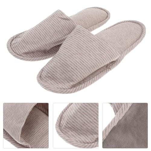 HEANUJJ Portable Foldable Travel Slippers for Men and Women Lightweight Cotton Thin Sole with Storage Bag for Travel and Indoor Use — view 3
