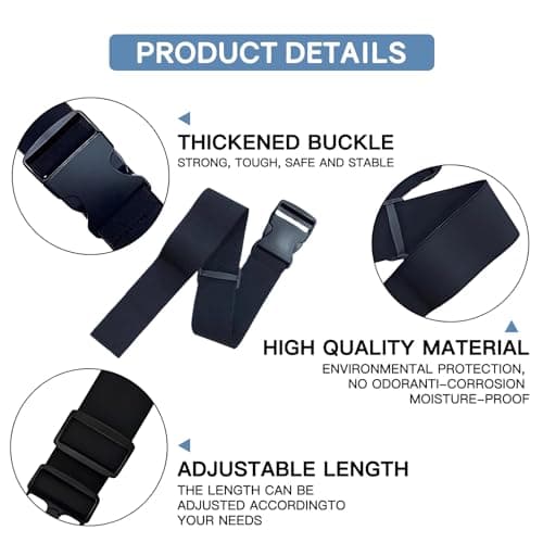 Cuixia Backpack Straps with Buckles, Adjustable Chest Strap, Black 2 Pcs — view 3