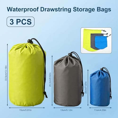 Apcodino 3PCS Stuff Sack Waterproof Outdoor Small Items Storage Stuff Bag — view 2