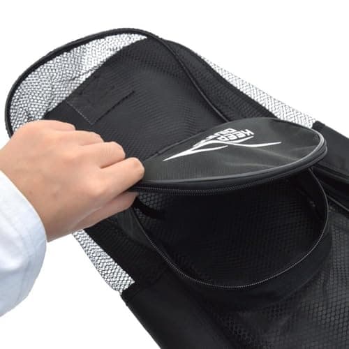 Hasaller Dive Bag Mesh Snorkel Gear Bags Extra Large Beach Duffle Bag for Diving Snorkeling Gear Swimming Mesh Bags with Shoulder Strap for Scuba Diving Snorkel Fins Flippers Black — view 5