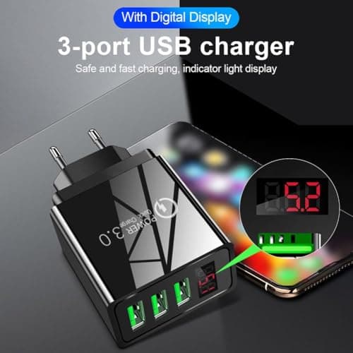 Pro Phone Charger, 4-Port Quick Charge 3.0 Hub with Temp Control & Fast Charging, Pro Charger Wall Charge for Travel & Home,Universal Compatibility for All Phones — view 2
