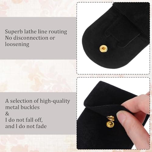 Elegaperma 2pcs Watch Pouch Velvet,Soft Watch Travel Pouch with Snap Button — view 4