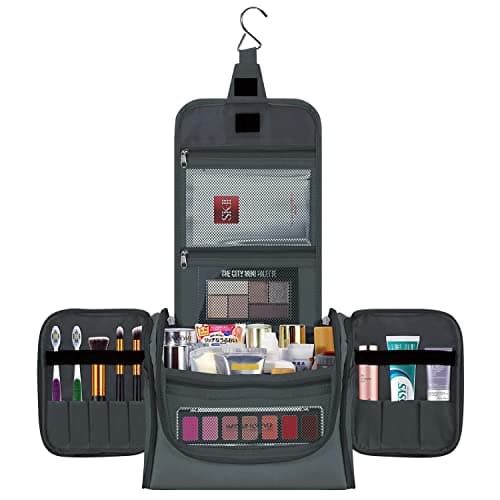 Vinsani Premium Toiletry Bag Large Capacity Many Compartments Hygiene Wash Bag Bathroom Shower Portable Hanging Travel Organiser Waterproof Cosmetic Makeup Toiletries for Men & Women – Dark Grey — view 4