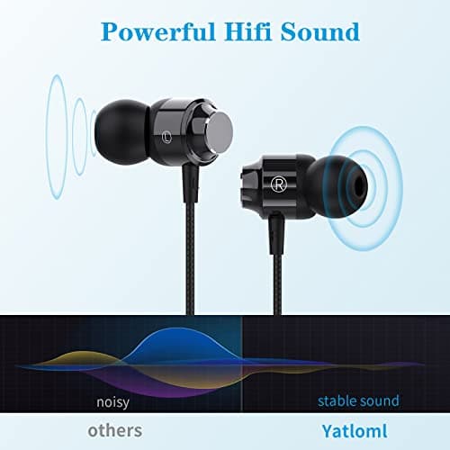 Earphones, Wired In-ear Headphones with Pure Sound and Powerful Bass, Lightweight Wired Earphones with Microphone and Volume Control, Corded Earbuds for Samsung, Android, Smartphones and 3.5mm Devices — view 2