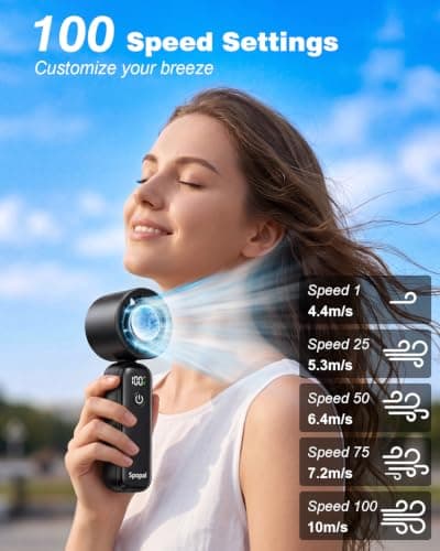 Spopal Rechargeable Handheld Fan with Ice Cooler for Travel Commuting — view 5