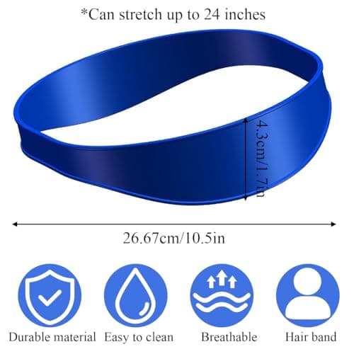 Curved Silicone Haircut Band, Hair Trimming Guide for Men, Flexible Elastic Fade Guide with Adjustable Curve, Shaving Template Home Hair Cutting Tool, Easy Clean Portable Haircut Band (Blue) — view 2
