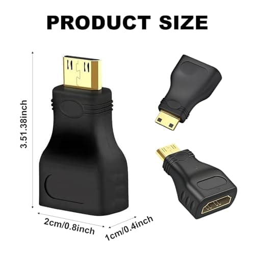 XIELBIS 2 Pack Mini HDMI to HDMI Adapter, HDMI Male to Female Converter — view 2
