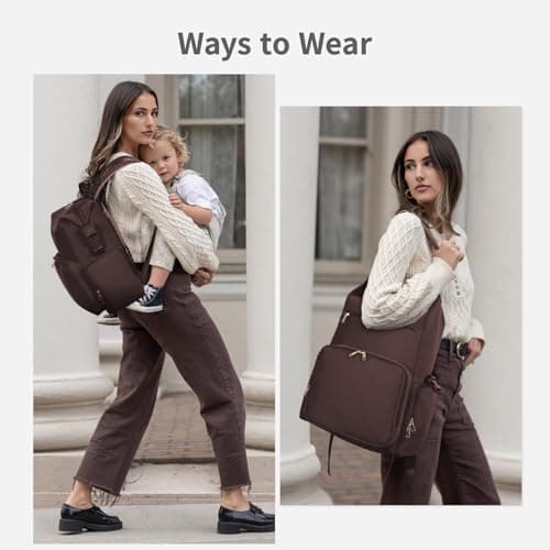 CEI-CEI Neoprene Nappy Changing Bag Backpack Large Newborn Baby Maternity Bags Waterproof Travel Tote for Mom Dad with Insulated Pockets,Changing Pad — view 3