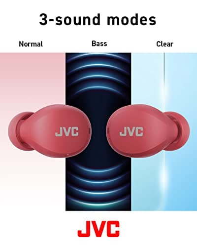 JVC Gumy Mini Wireless Headphones - Small and Lightweight Bluetooth 5.1 Earbuds, 23H Battery, IPX4 Water Resistant, 3 Sound Modes, Red — view 3
