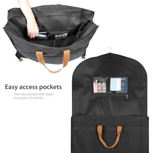 Syeeiex Wedding Dress Bag, Carry On Garment Bag Dress Cover 72 Inch Dress Carrier with Large Pockets & PVC Transparent Window, Breathable Dress Carriers for Women Travel for Wedding and Feast, 1 Pack — view 4
