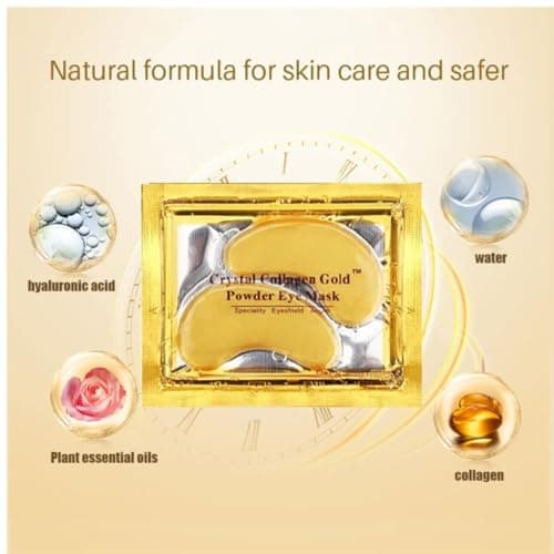 10 Pair Crystal Collagen 24k Gold Under Eye Gel Pad Face Mask Anti Aging Wrinkle Gel Under Eye Patches, Vegan Cruelty-Free Self Care — view 5