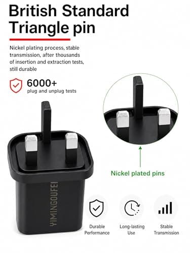 YIMINGOUFEI 5V 2A 10W UK Charger, USB-A Port, 100-240V, Black — view 2