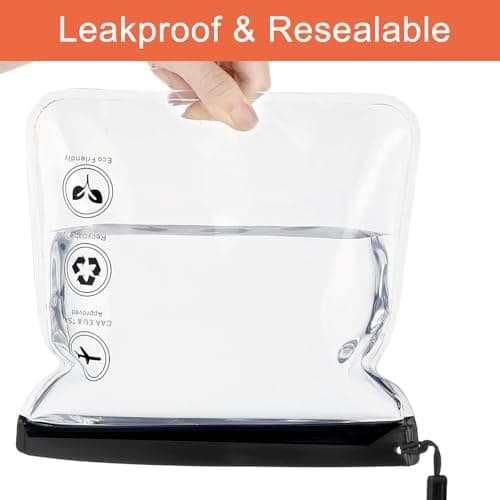 EUZUXU 5pcs Clear Travel Toiletry Bags, 20x20cm Airport Security Liquids Bags, Leakproof Makeup Bag Travel Accessories, Unisex-Adult, Clear — view 4