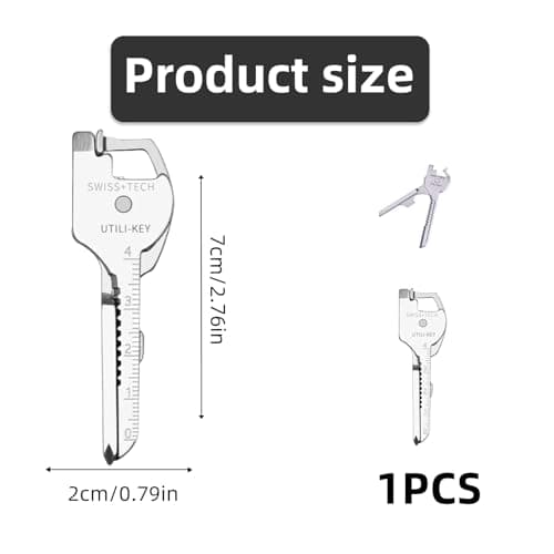 Keychain Multitool,EDC Tools,6-in-1 Multi-Function KeychainTool,Keychain Bottle Opener Multi Tool,Multi-Angle Adjustment for Ease of Use, Stainless Steel Material Sturdy&Durable for Outdoor Camping — view 2