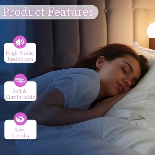 30 Pairs Ultra Soft Foam Ear Plugs, 36dB SNR Noise Reduction Earplugs for Sleeping Hearing Protection Travel Shooting Work Concentration Construction Site, Purple — view 3