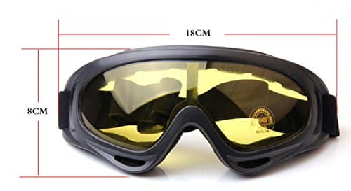 OYMI UV Protection Windproof Dustproof Outdoor Sports Ski Glasses Army Tactical Military Airsoft Goggles Snowmobile Bicycle Motorcycle Football Safety Glasses Protective Goggles (Black, Yellow) — view 3