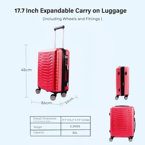 Underseat Cabin Case, Burgundy, 45 x 36 x 20cm — view 2