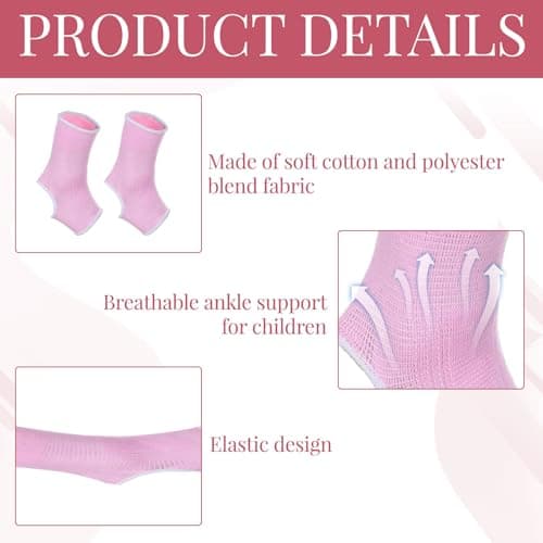 Miiqxx 2 Pair Pink Kids Ankle Support for Ligament Damage,Ankle Support for Sprained AnkleSupport Kids,Ankle Braces Socks Stabilizes Joints & Prevents Sprains — view 3