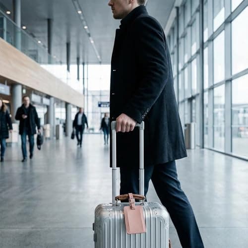 ZIOYANE 4Pcs Luggage Tags, Suitcase Tags Leather Baggage Labels with Adjustable Buckle Strap & Privacy Cover Luggage Tag for Air Travel & Business Trips (4 Colours) — view 5