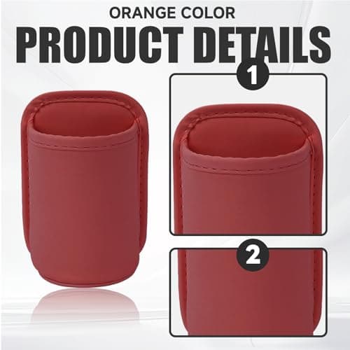 Auroriel 2 Piece Car Cup Holder, Backseat Clip, Large Cup and Bottle Holder, Multifunctional Door Pocket, Storage Organizer, Red PU Leather — view 3