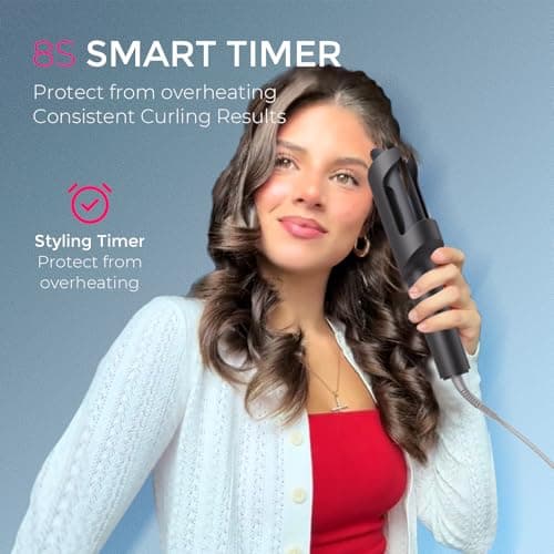 TYMO Hair Curler Automatic Rotating - CURLPRO, Curling Wand, Gray 1.25 inch — view 5