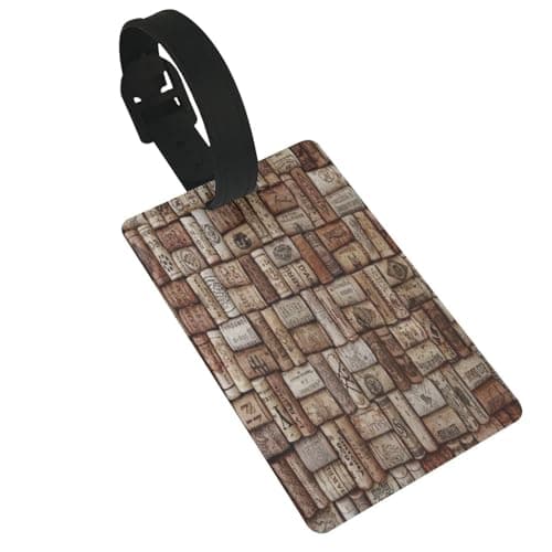 FEYUNYAN Durable PVC Luggage Tags for Suitcases & Bags, Removable Wrist Strap Id Tag Holder, Wine Cork Travel Bag Identifier for Airport, Kids Backpack, TSA-Approved Baggage Label