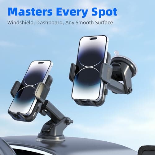 The Lux Brand Universal [2026] BEST Car Phone Holder, Enhanced & Upgraded Suction Adjustable 360° Rotation for Dashboard/Windscreen, Compatible with all Smart Phones. Premium Quality — view 5