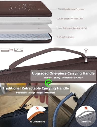 HYZUO 15-16 Inch Hard Shell Laptop Case Sleeve for MacBook, Coffee Brown — view 5