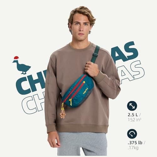 Ultralight Travel Bum Bag 2.5L, Large Water Resistant Waist Pack for Men & Women (Christmas Edition) — view 2