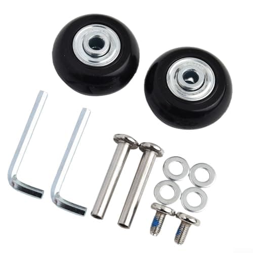 Luggage Wheel Replacement Set Rubber Suitcase Wheels with Screws Washers Wrenches Double Bearing Travel Bag Repair Kit for Rolling Cases (40mm*18mm) — view 3
