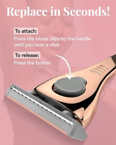 FFS Beauty Starter Shaving Set for Women - Premium Customised Metal Razor Handle with Personalised Engraving, Shower Holder, Travel Pouch, 4 SmoothGlide 6-Blade Cartridges (Rose Gold) — view 6